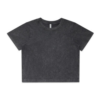 Wo's Stone Wash Heavy Crop Tee