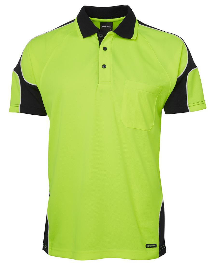 JB's HV 4602.1 S/S ARM PANEL POLO LIME/BLACK-XL