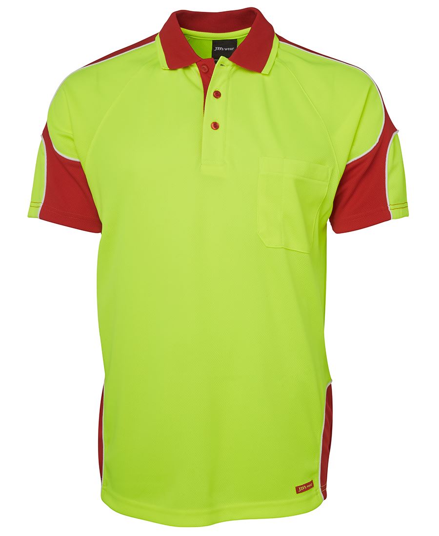 JB's HV 4602.1 S/S ARM PANEL POLO LIME/RED-S