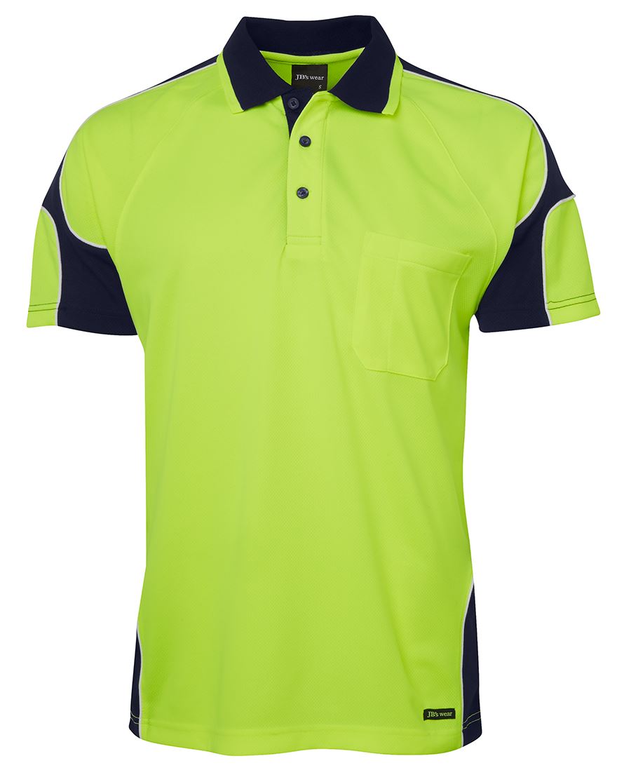 JB's HV 4602.1 S/S ARM PANEL POLO LIME/NAVY-XS