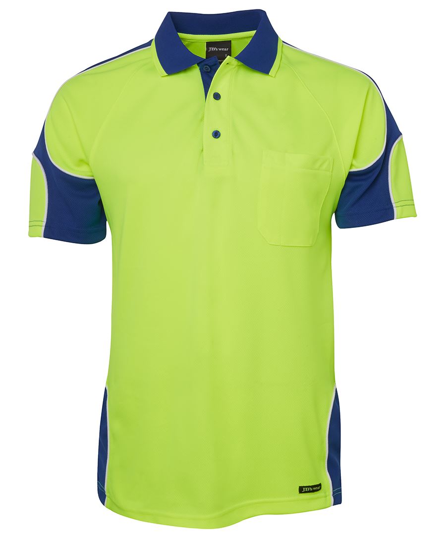 JB's HV 4602.1 S/S ARM PANEL POLO LIME/ROYAL-2XS