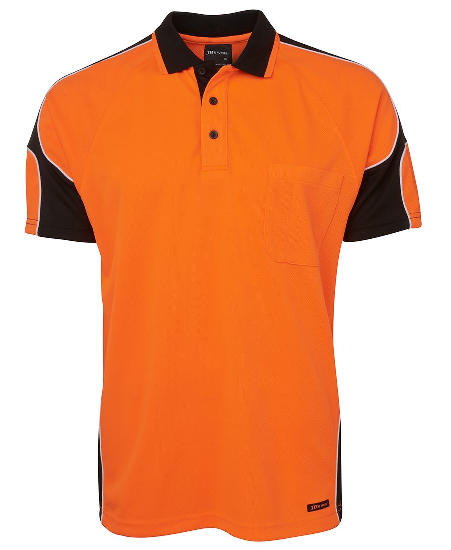 JB's HV 4602.1 S/S ARM PANEL POLO ORANGE/BLACK-3XL