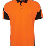 JB's HV 4602.1 S/S ARM PANEL POLO ORANGE/BLACK-XL