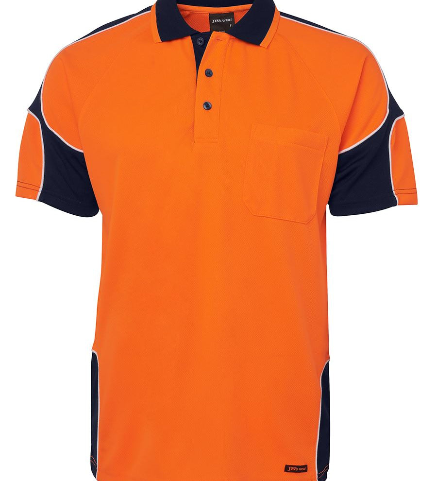 JB's HV 4602.1 S/S ARM PANEL POLO ORANGE/NAVY-4XL