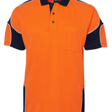JB's HV 4602.1 S/S ARM PANEL POLO ORANGE/NAVY-XL