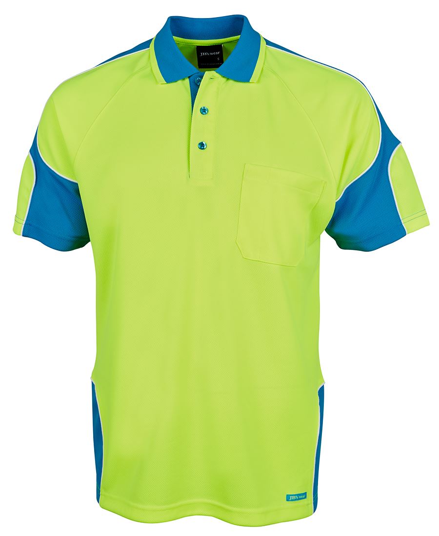 JB's HV 4602.1 S/S ARM PANEL POLO LIME/AQUA-L