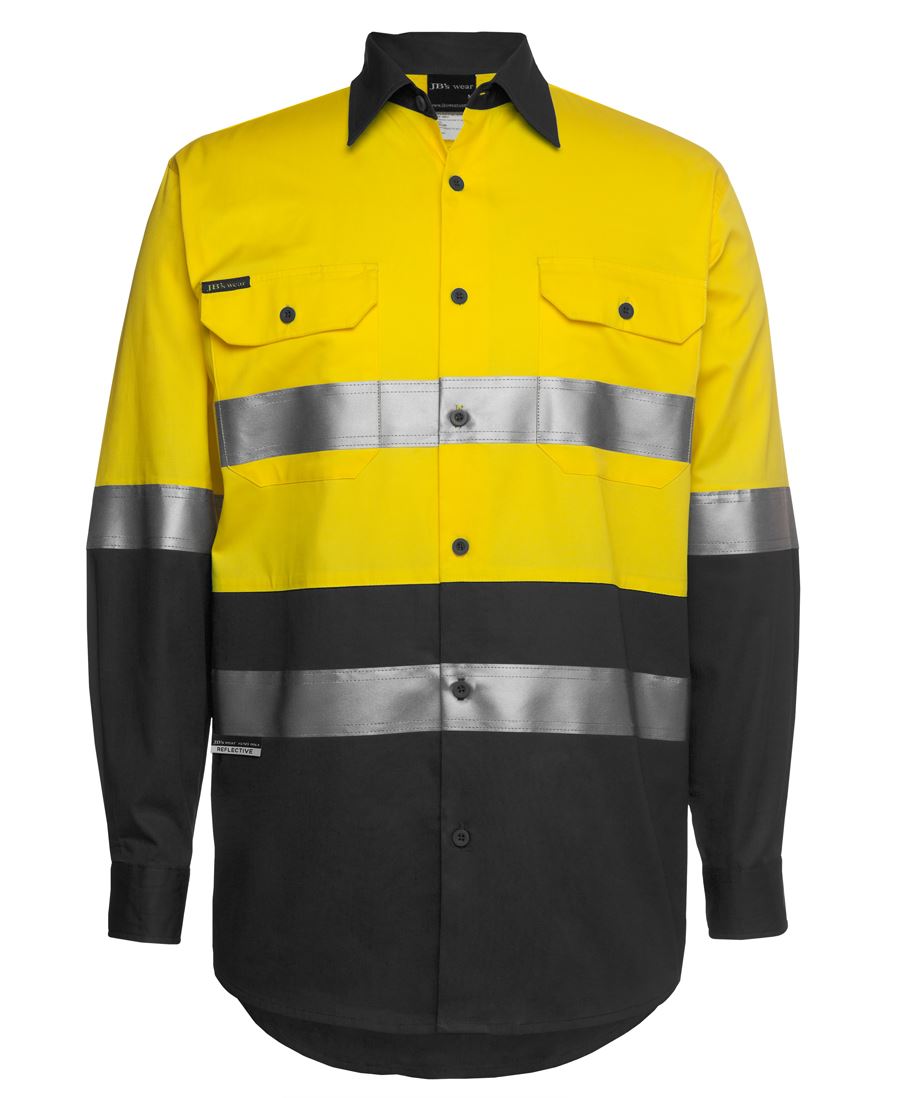 JB's HV (D+N) L/S 150G W/SHIRT YELLOW/BLACK -2XL