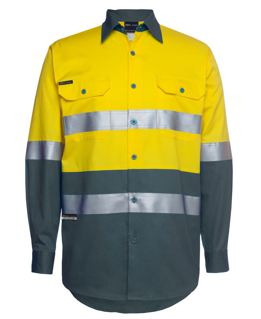 JB's HV (D+N) L/S 150G W/SHIRT YELLOW/GREEN -3XL
