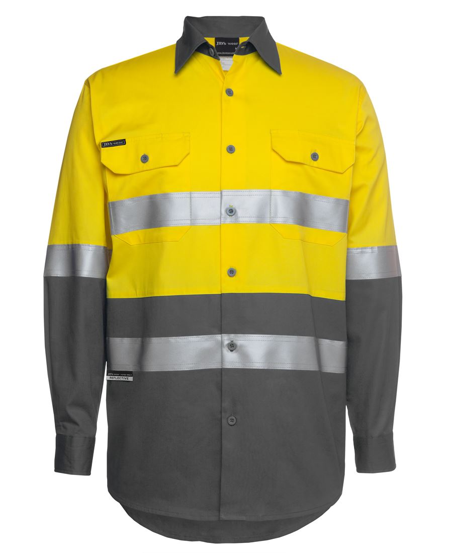 JB's HV (D+N) L/S 150G W/SHIRT YELLOW/CHARCOAL -3XS