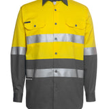 JB's HV (D+N) L/S 150G W/SHIRT YELLOW/CHARCOAL -M