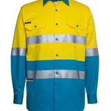 JB's HV (D+N) L/S 150G W/SHIRT YELLOW/AQUA -M