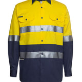 JB's HV (D+N) L/S 150G W/SHIRT YELLOW/NAVY -5XL