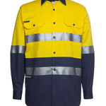 JB's HV (D+N) L/S 150G W/SHIRT YELLOW/NAVY -6/7XL