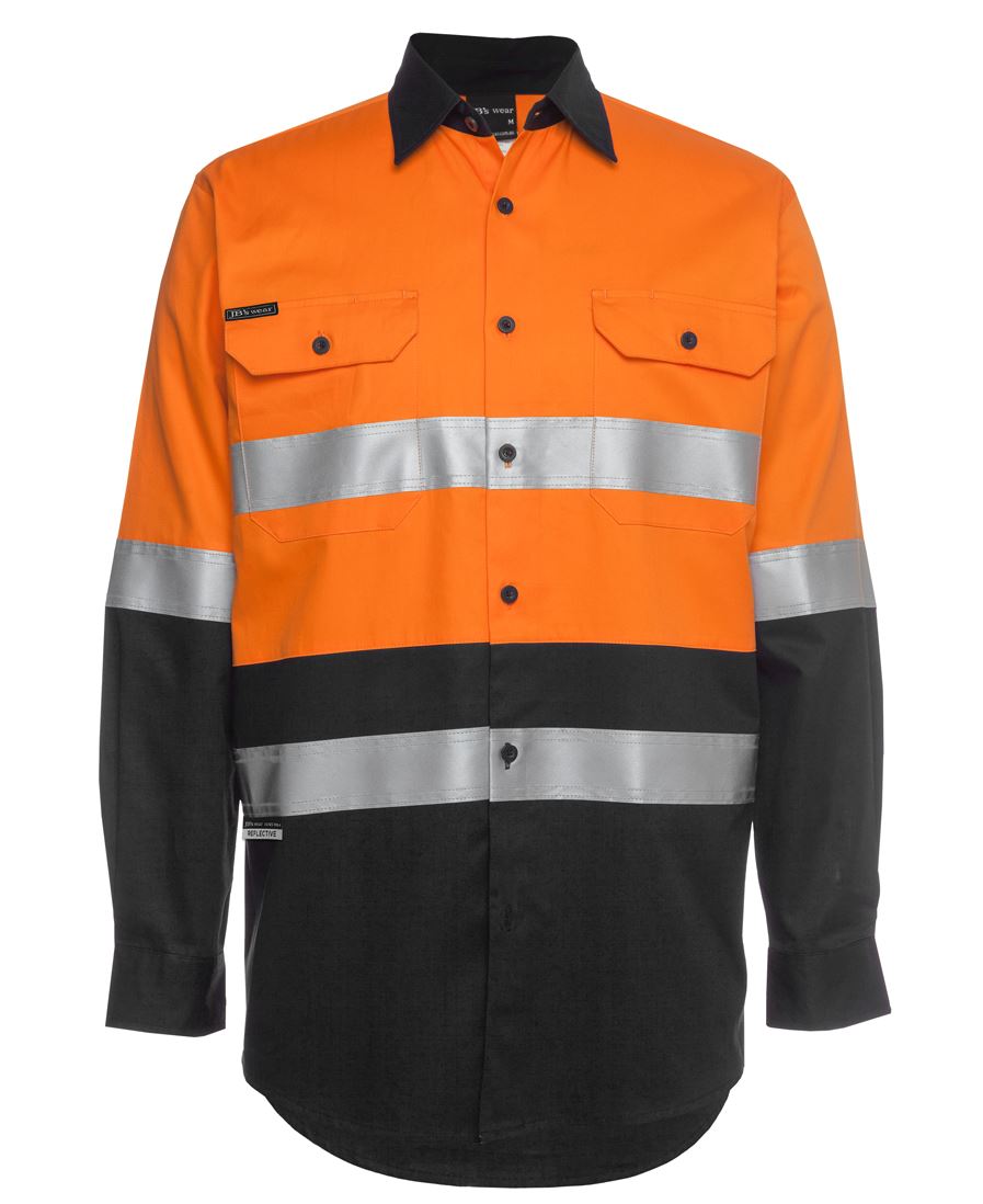 JB's HV (D+N) L/S 150G W/SHIRT ORANGE/BLACK -6/7XL