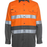 JB's HV (D+N) L/S 150G W/SHIRT ORANGE/CHARCOAL -3XS