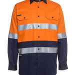 JB's HV (D+N) L/S 150G W/SHIRT ORANGE/NAVY -3XS