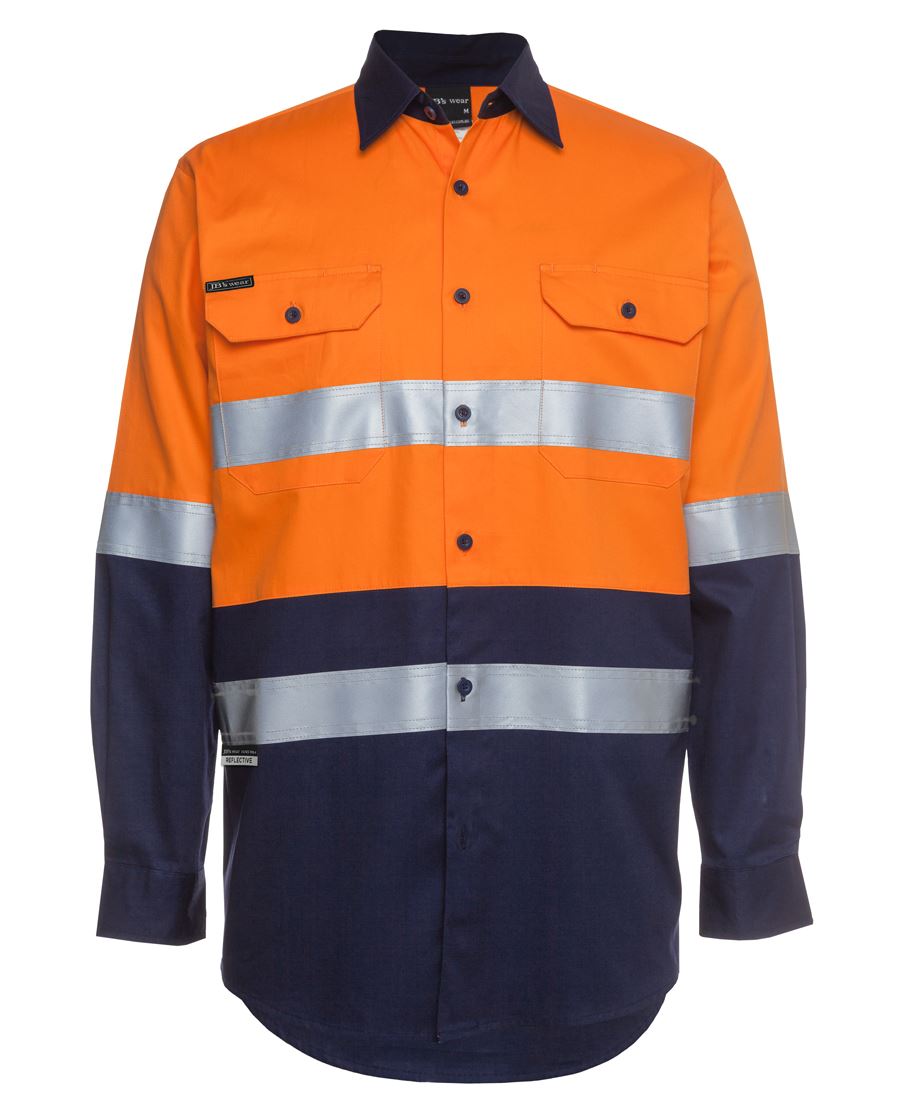 JB's HV (D+N) L/S 150G W/SHIRT ORANGE/NAVY -S