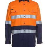 JB's HV (D+N) L/S 150G W/SHIRT ORANGE/NAVY -XL