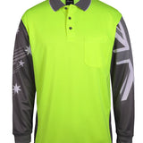 JB's HV L/S SOUTHERN CROSS POLO LIME/CHARCOAL - XS