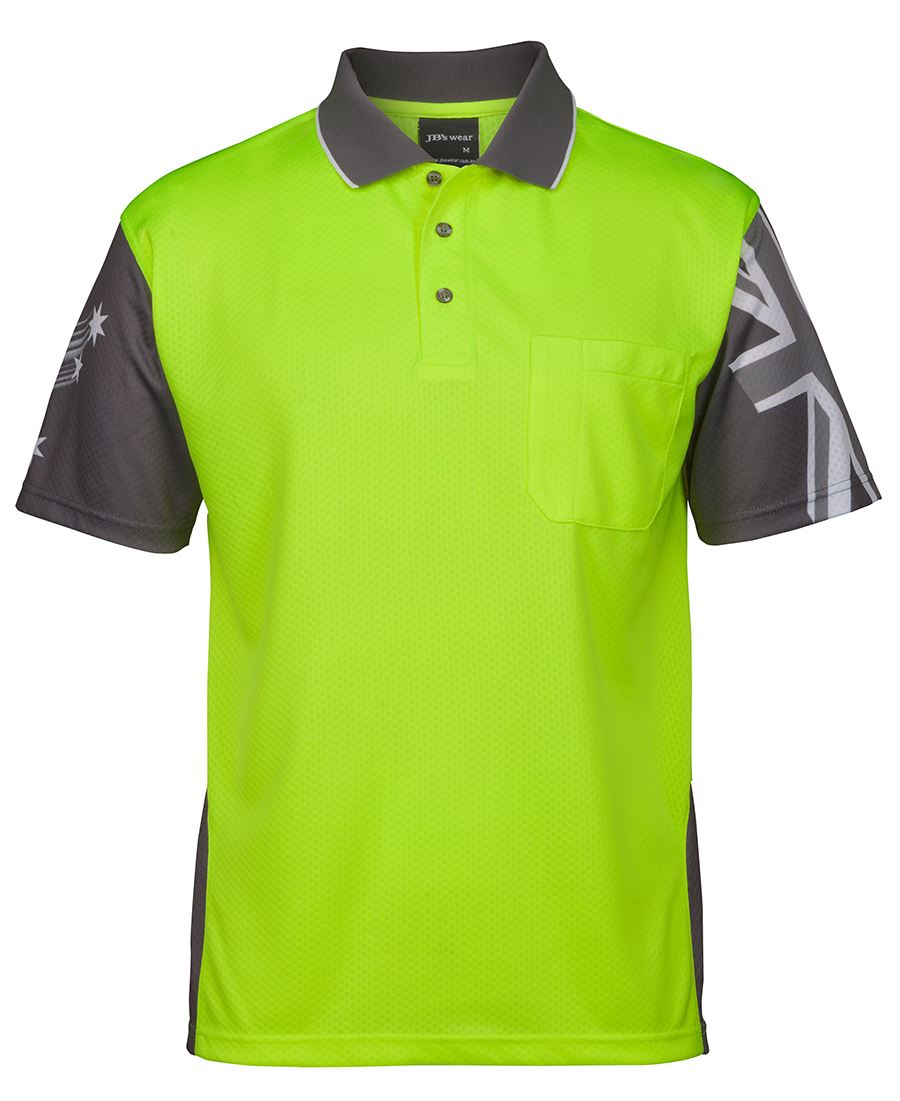 JB's HV SOUTHERN CROSS POLO LIME/CHARCOAL - S