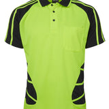 JB's HV S/S SPIDER POLO LIME/BLACK-XL