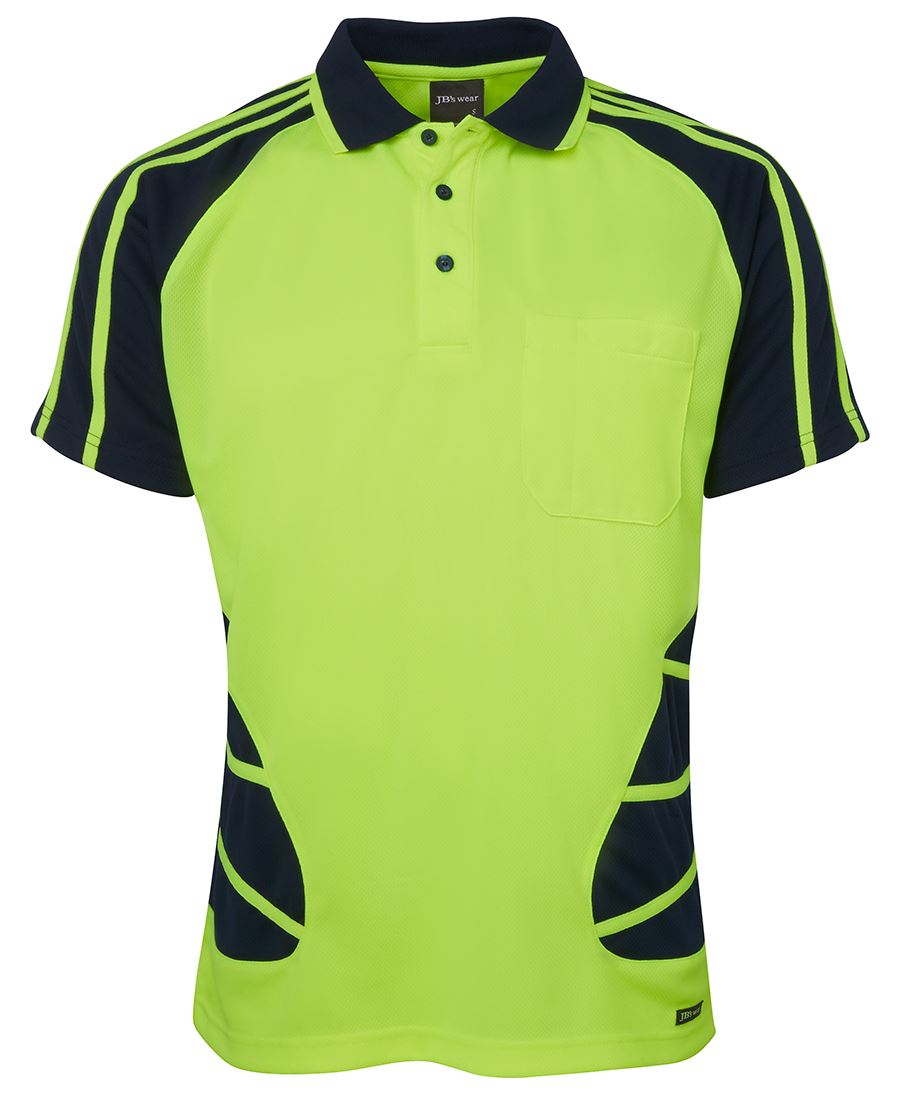JB's HV S/S SPIDER POLO LIME/NAVY-2XS