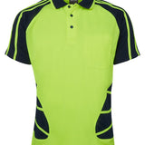 JB's HV S/S SPIDER POLO LIME/NAVY-2XL