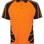 JB's HV S/S SPIDER POLO ORANGE/BLACK-L