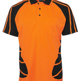 JB's HV S/S SPIDER POLO ORANGE/BLACK-2XL