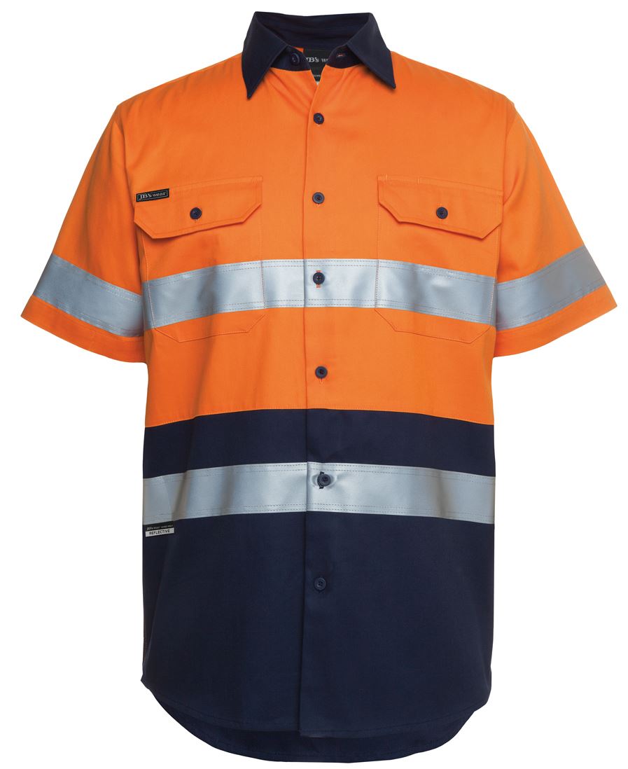 JB's HV (D+N) S/S 190G SHIRT ORANGE/NAVY-6/7XL