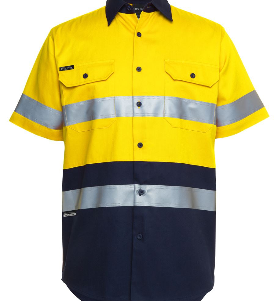 JB's HV (D+N) S/S 190G SHIRT YELLOW/NAVY-6/7XL