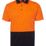 JB's HV 4602.1 NON CUFF TRAD POLO ORANGE/NAVY - 3XL