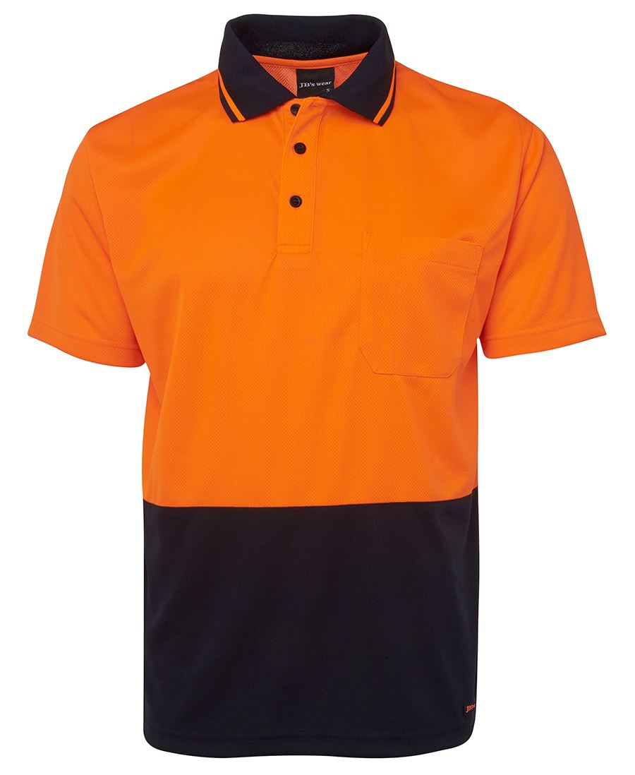 JB's HV 4602.1 NON CUFF TRAD POLO ORANGE/NAVY - 2XS