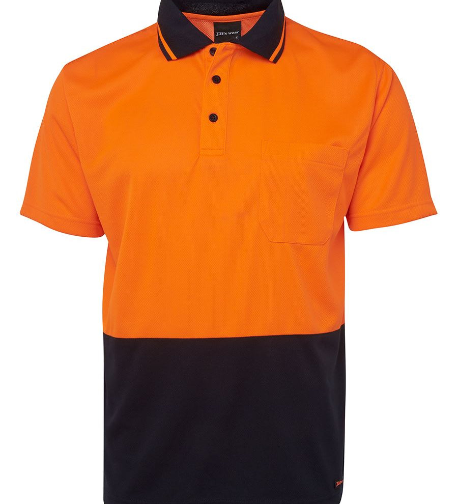 JB's HV 4602.1 NON CUFF TRAD POLO ORANGE/NAVY - 8/9XL