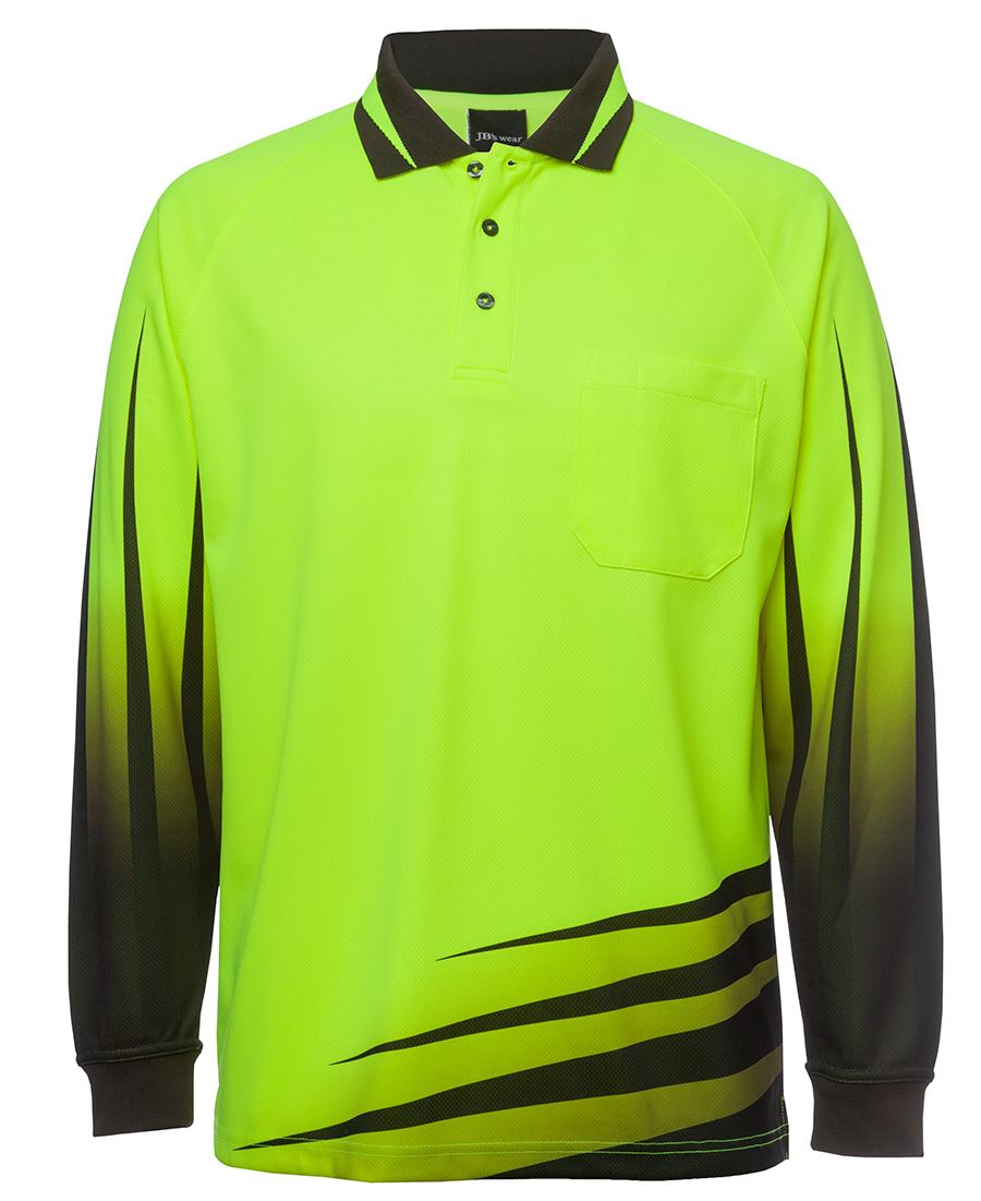JB's HV 4602.1 L/S RIPPA SUB POLO LIME/BLACK - XS