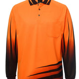 JB's HV 4602.1 L/S RIPPA SUB POLO ORANGE/BLACK - 2XL