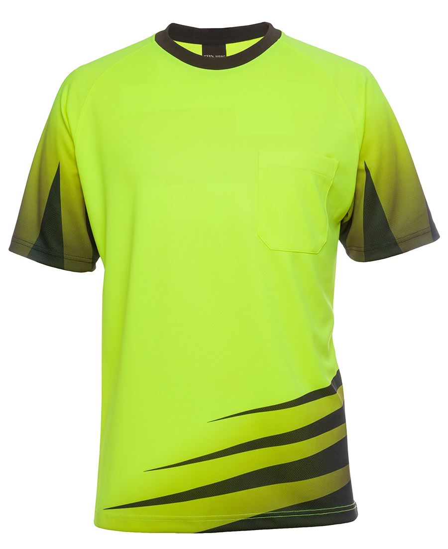 JB's HV S/S RIPPA SUB TEE LIME/BLACK - L