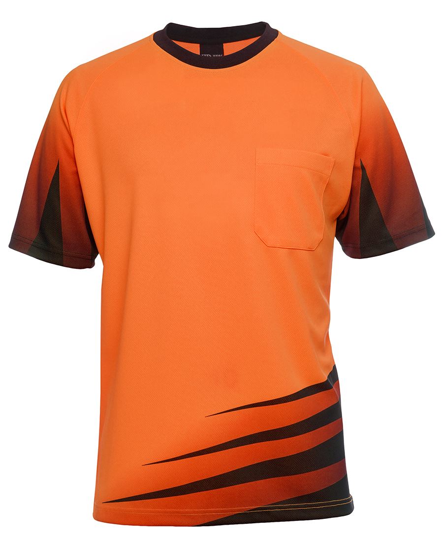 JB's HV S/S RIPPA SUB TEE ORANGE/BLACK - XS