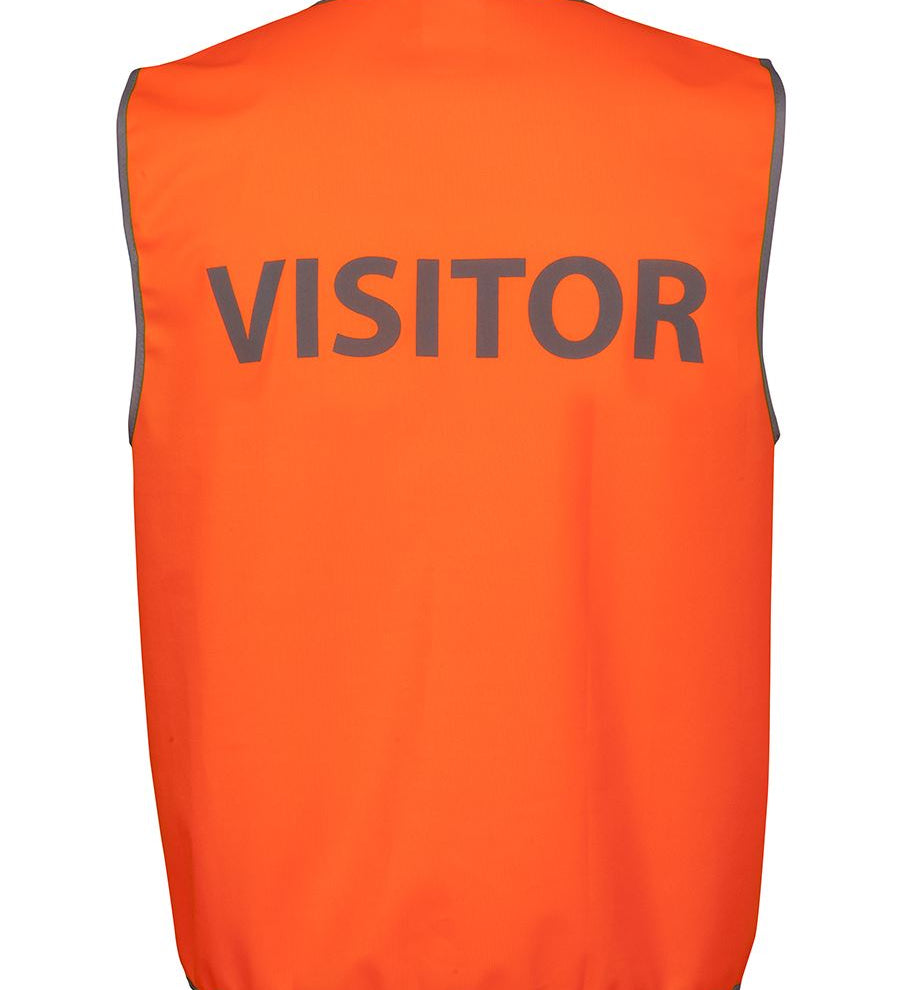 JB's HV SAFETY VEST PRINT VISITOR ORANGE -5XL