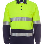 JB's HV L/S (D+N) TRAD POLO LIME/NAVY-L