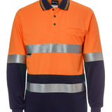 JB's HV L/S (D+N) TRAD POLO ORANGE/NAVY-2XL