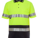 JB's HV S/S NON CUFF (D+N) TRAD POLO LIME/NAVY-4XL
