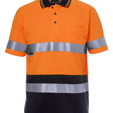 JB's HV S/S NON CUFF (D+N) TRAD POLO ORANGE/NAVY-2XL