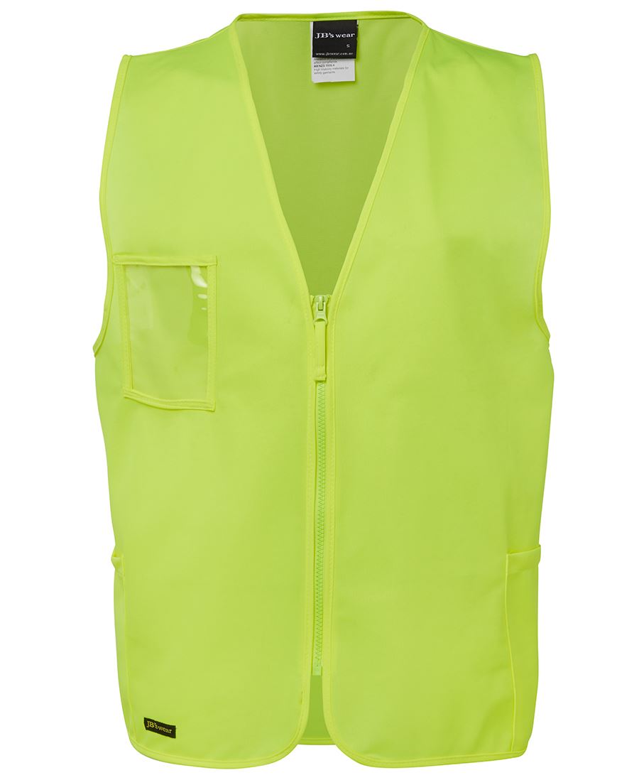 JB's HV ZIP SAFETY VEST LIME - 2XS