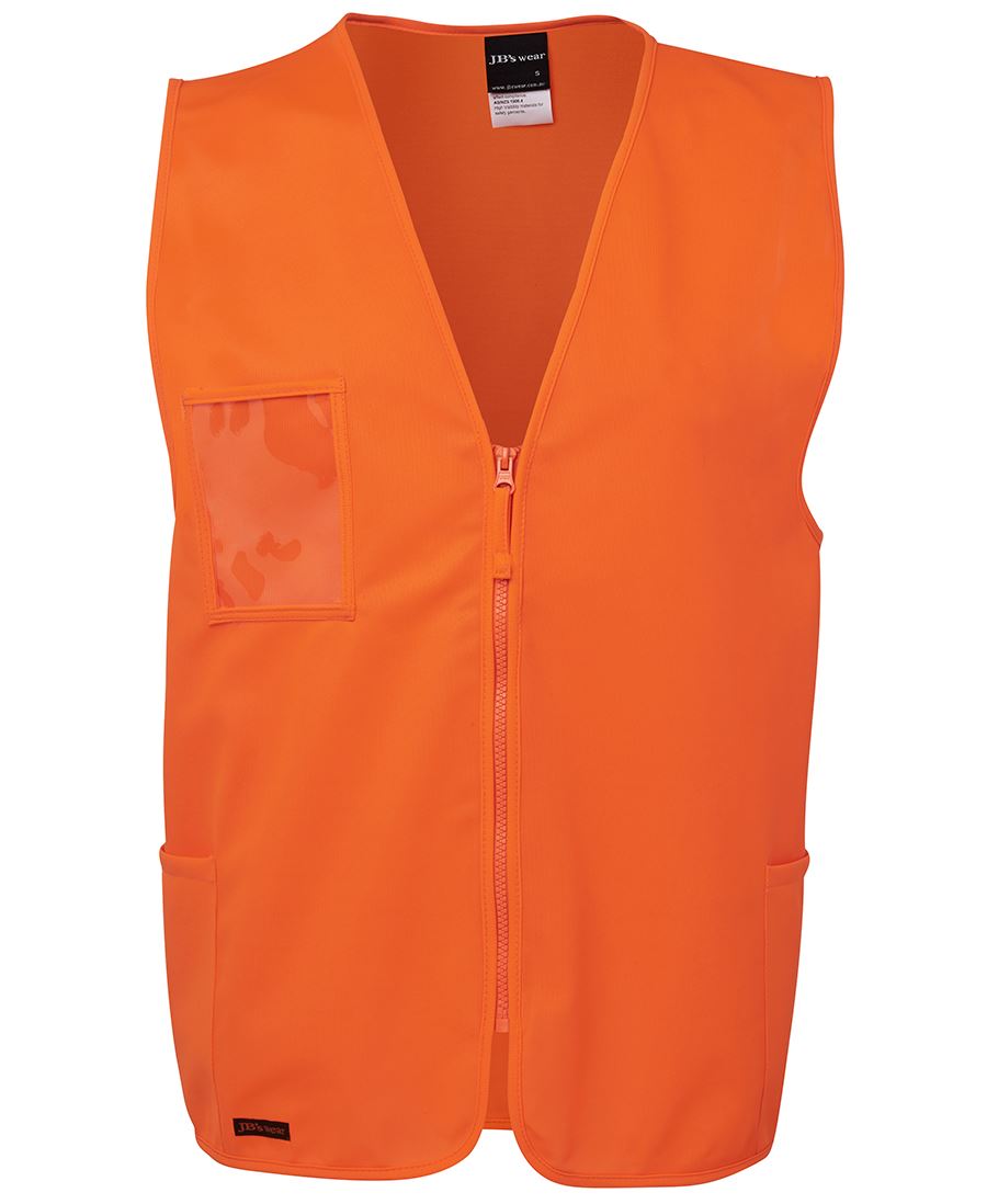 JB's HV ZIP SAFETY VEST ORANGE - 6/7XL