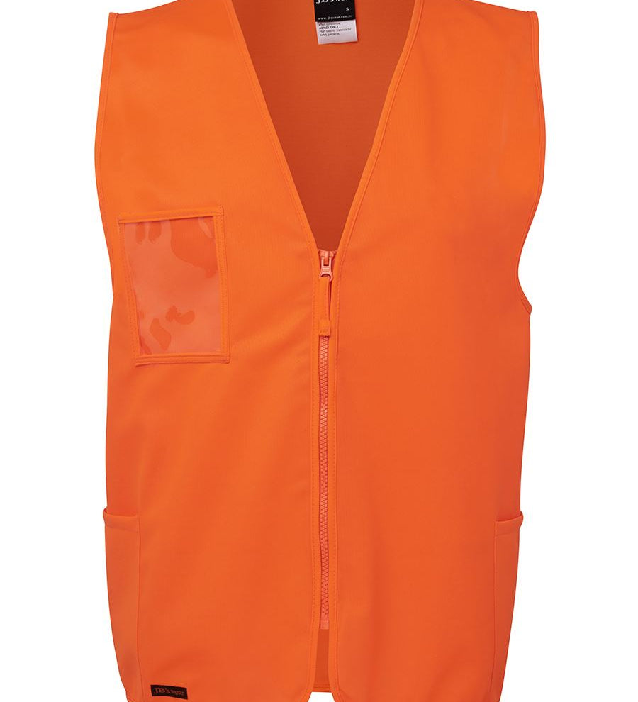 JB's HV ZIP SAFETY VEST ORANGE - 6/7XL