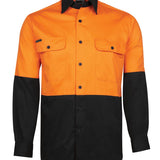 JB's HV L/S 150G SHIRT ORANGE/BLACK -3XL