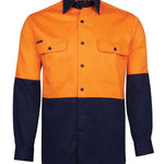 JB's HV L/S 150G SHIRT ORANGE/NAVY -3XS