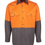 JB's HV L/S 150G SHIRT ORANGE/CHARCOAL-4XL