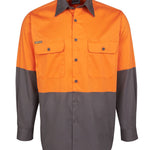 JB's HV L/S 150G SHIRT ORANGE/CHARCOAL-L